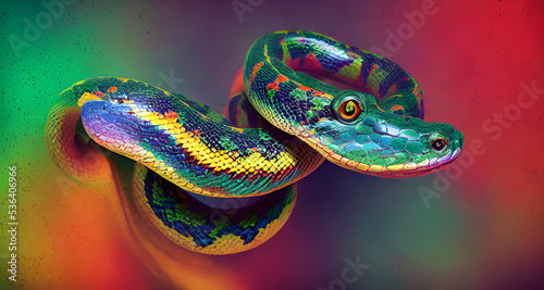 Illustration Portrait of Isolated Snake