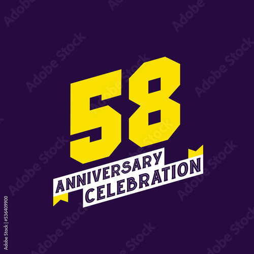 58th Anniversary Celebration vector design, 58 years anniversary photo