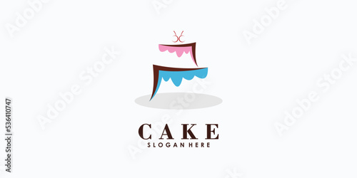 cake logo design vector with creative concept for your cake shop