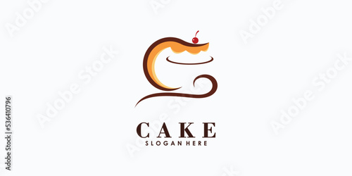 cake logo design vector with creative concept for your cake shop