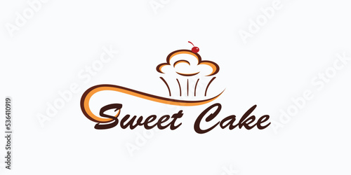 cake logo design vector with creative concept for your cake shop
