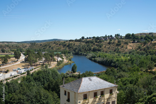 Abandoned railway station in Gascones very close to the spectacular medieval village of Buitrago de Lozoya photo