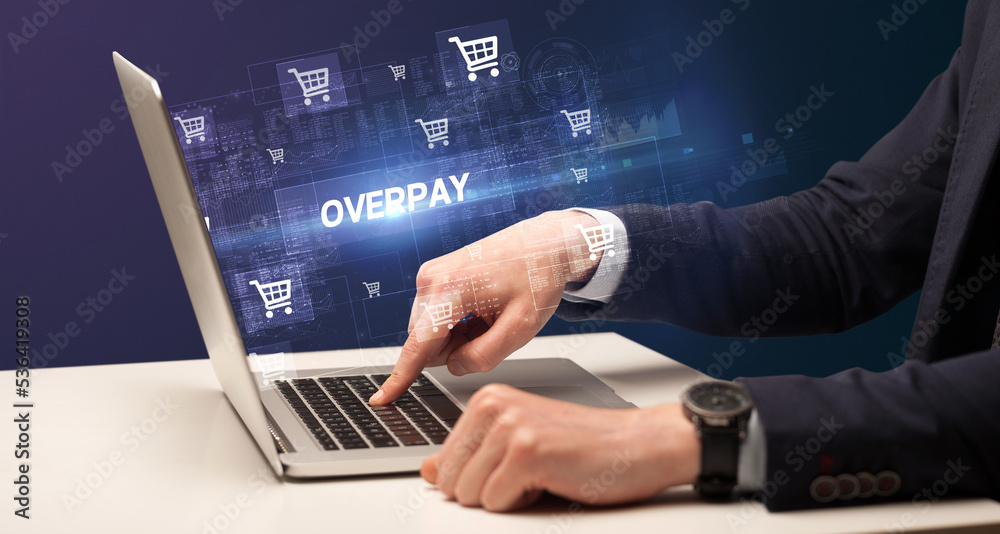 Businessman working on laptop concept Businessman working on laptop concept