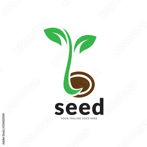 green seed logo type illustration.