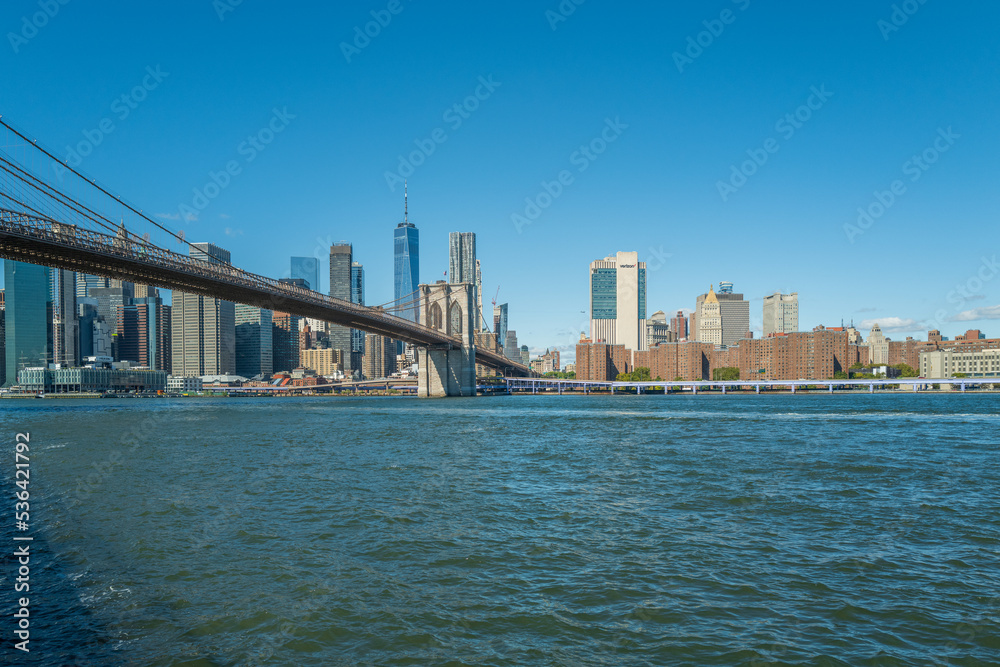 East River and Brooklyn Bridge
