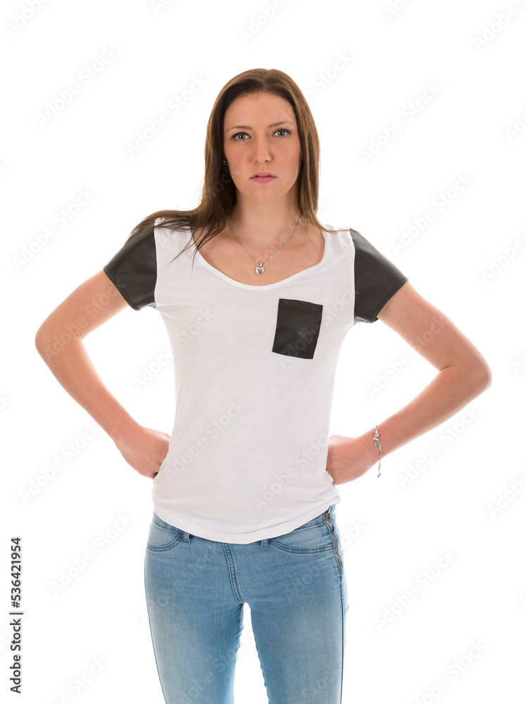 Fototapeta premium Angry and impatient young woman