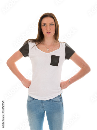 Angry and impatient young woman