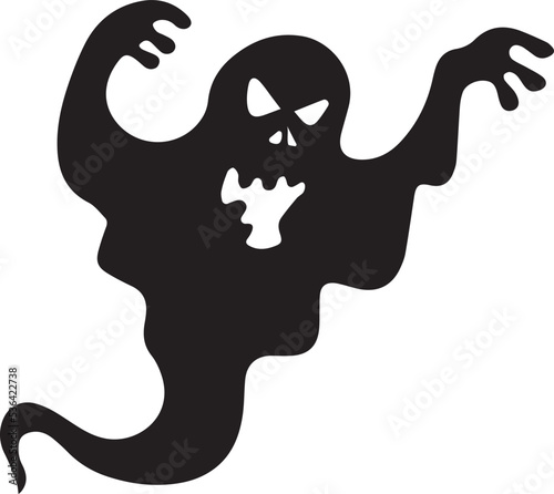 Halloween spooky monsters, scary spirit or poltergeists flying at night. cartoon ghosts. cute ghost creation kit, changeable face, flat design vector for Halloween