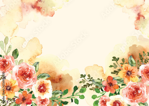 watercolor floral background vector design illustration