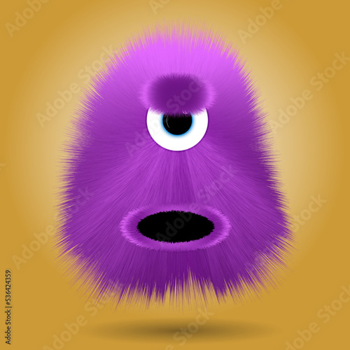 conceptual bright vector magenta ghost on yellow background