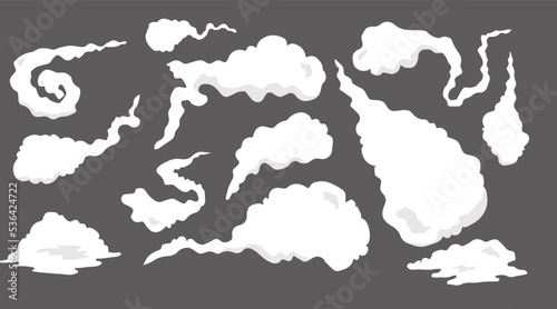cloud smoke vapour illustration set