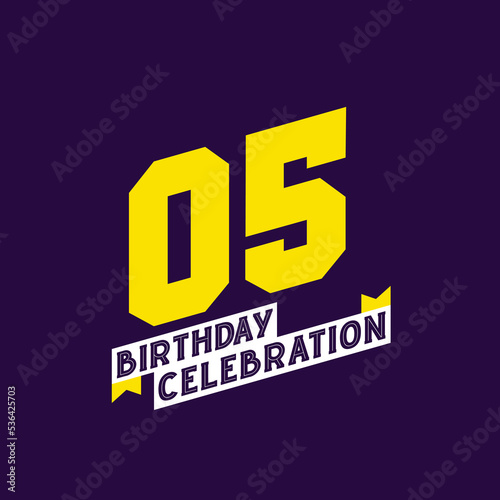 5th Birthday Celebration vector design, 5 years birthday