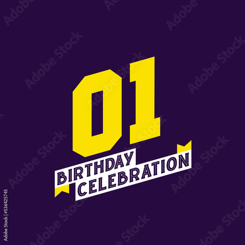 1st Birthday Celebration vector design, 1 years birthday