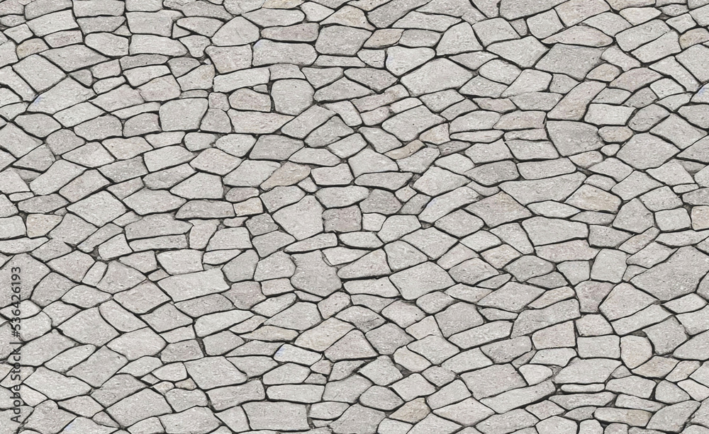 Cobblestone surface texture. Backgrounds and textures. 3d illustration.