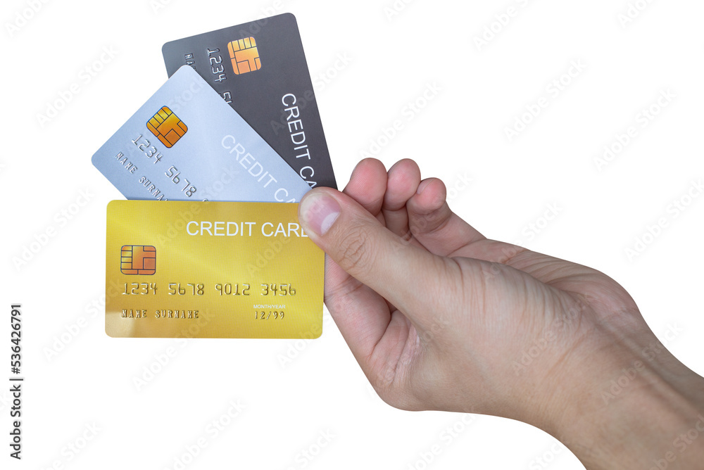 Hand holding credit card isolated on white background. Hand holding credit card isolated on white background.