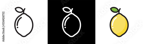Lemon icon symbol signs, vector illustration