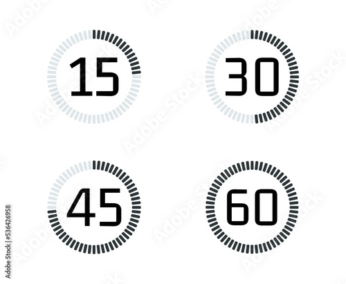 Set of stopwatch icons. Concept of time management. 
