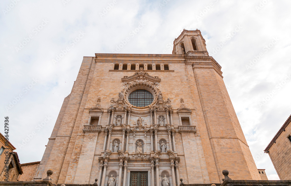 Fototapeta premium Girona Cathedral in Girona, Catalonia, Spain