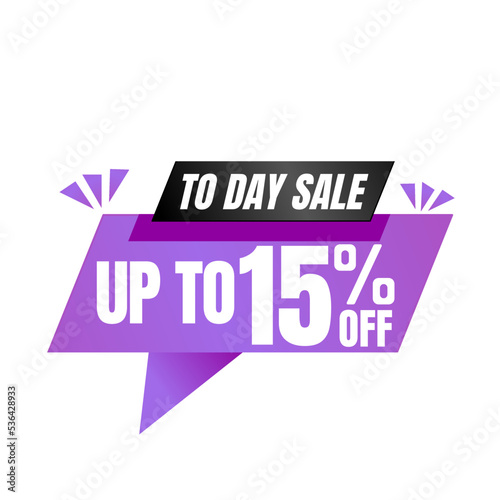 15% off sale balloon. Purple and black vector illustration . sale label design, Fifteen  © VECTOR _GOMES