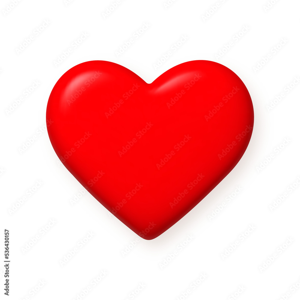 Red heart icon. 3d realistic design element. Red heart icon. 3d realistic design element.