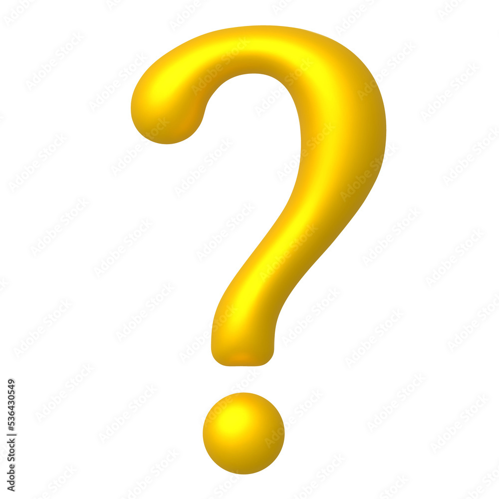 Naklejka premium Golden question mark symbol. question icon. 3d realistic design element.