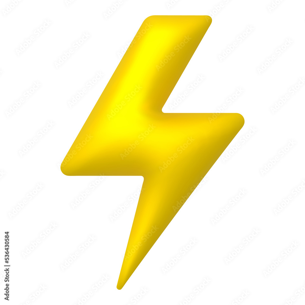 Golden lightning sign. 3d realistic design element. Golden lightning sign. 3d realistic design element.