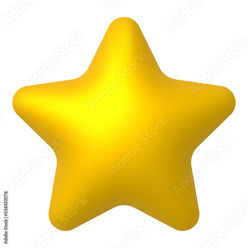 Golden star sign. 3d realistic design element.