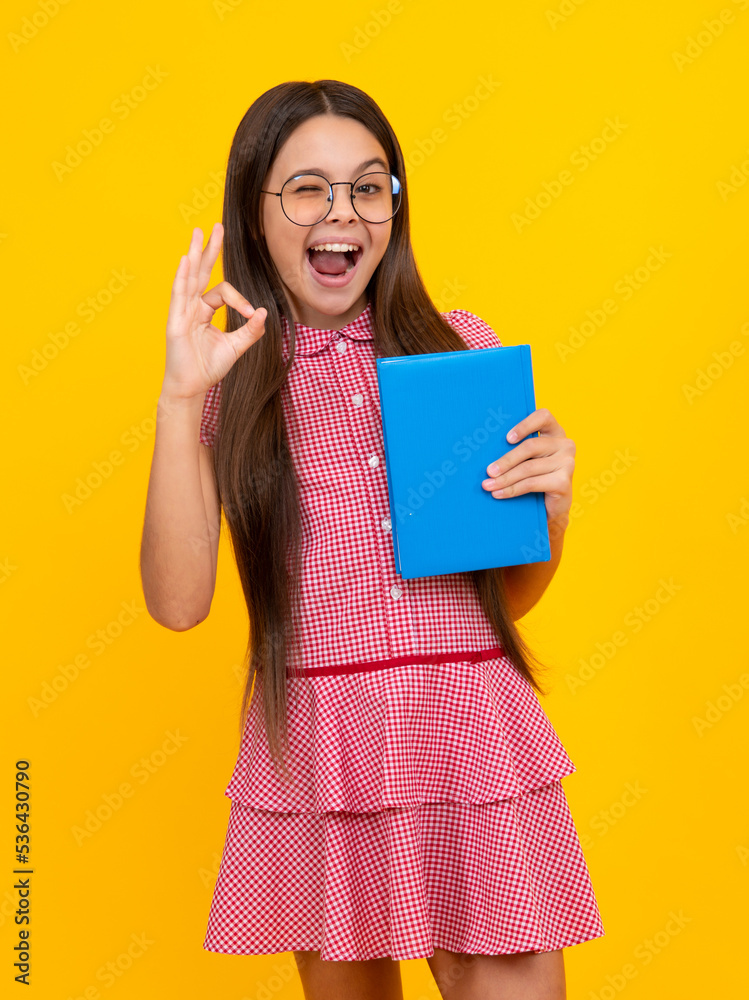 School and education concept. Teenage schoolgirl student study with books. School and education concept. Teenage schoolgirl student study with books.