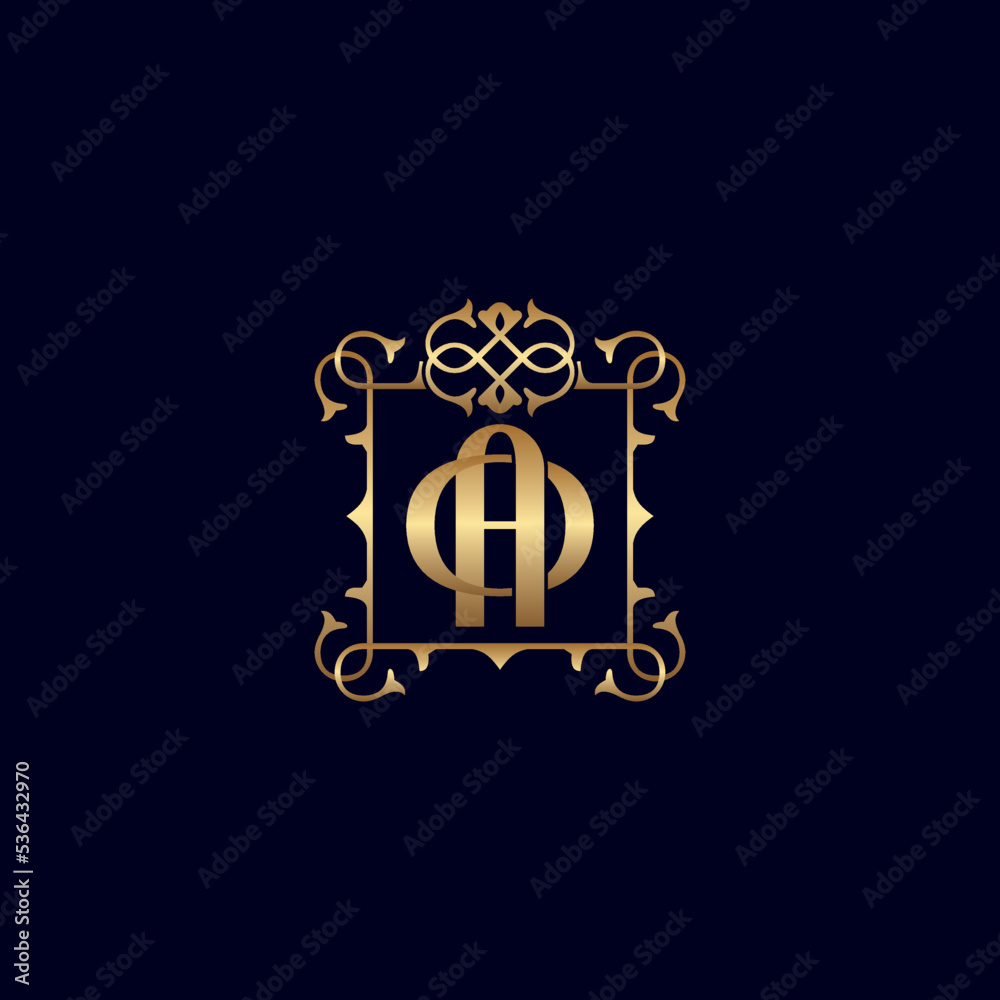 AO or OA GOLD ORNATE ROYAL LUXURY LOGO AO or OA GOLD ORNATE ROYAL LUXURY LOGO
