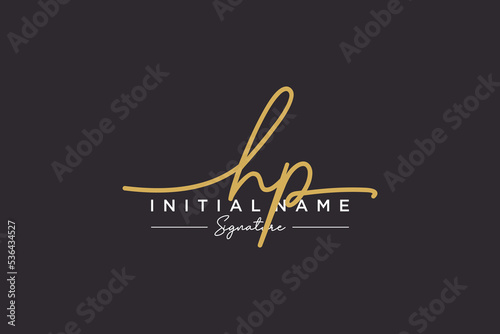 Initial HP signature logo template vector. Hand drawn Calligraphy lettering Vector illustration.