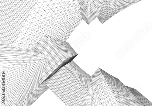 Abstract architectural shape 3d illustration