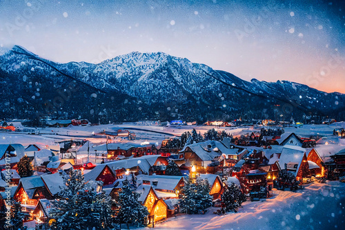 ski resort in winter