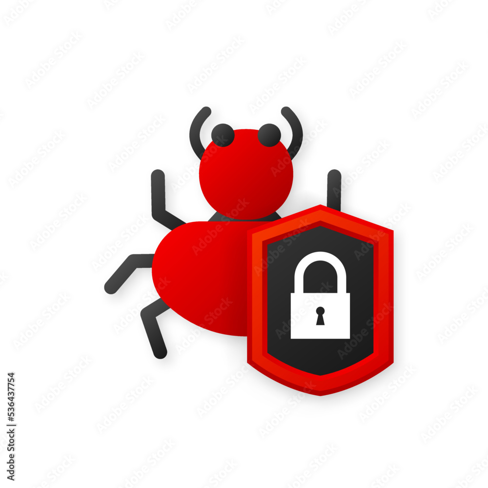 Error fix icon. The device is protected from viruses. Antivirus. Vector illustration. Error fix icon. The device is protected from viruses. Antivirus. Vector illustration.