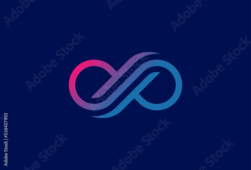 Infinity logo design, letter D and P with infinity combination, usable for technology, brand and company logos, vector illustration