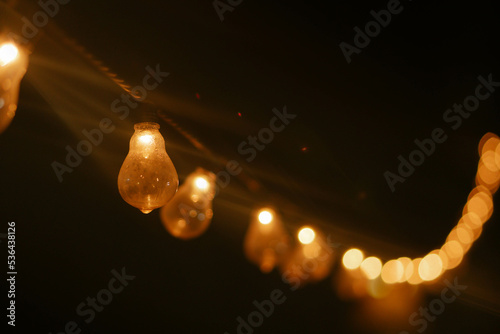  lights on dark background in the night