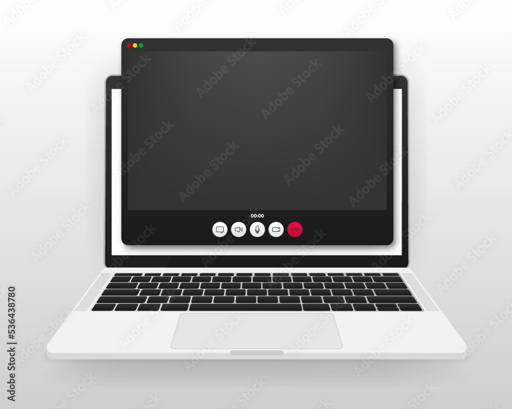 People connecting online, learning or meeting, video conference remote working on laptop computer. Work from anywhere concept. Vector illustration. People connecting online, learning or meeting, video conference remote working on laptop computer. Work from anywhere concept. Vector illustration.
