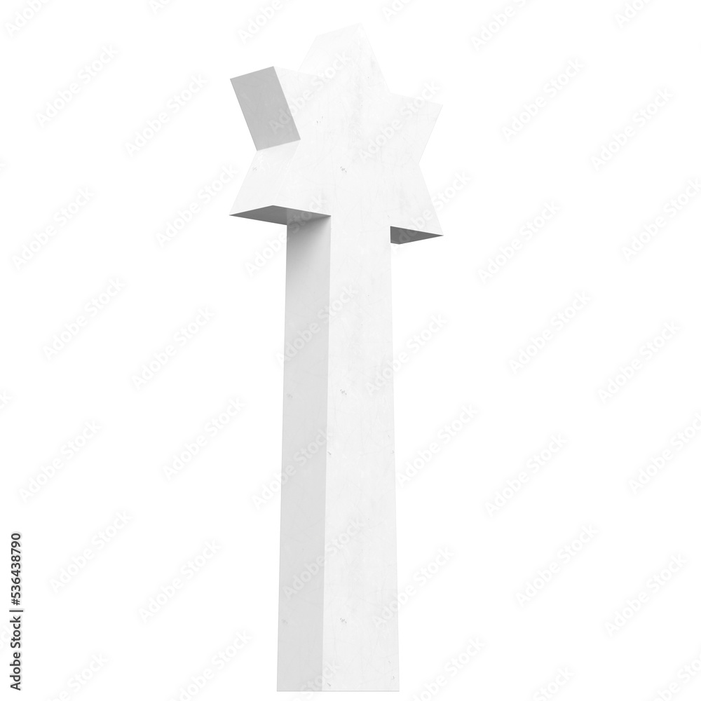3d rendering illustration of a war memorial star of David 3d rendering illustration of a war memorial star of David