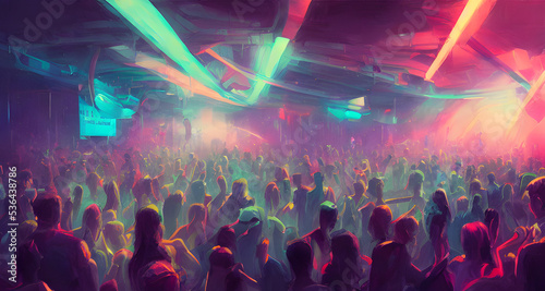 Illustration of people dancing  club  festival