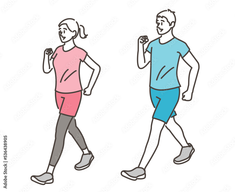 Full body vector illustration of a young couple walking Full body vector illustration of a young couple walking