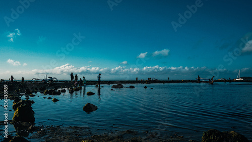 sunset over the lake