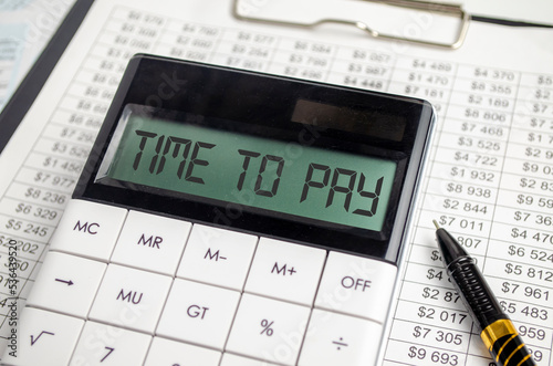 time to pay words on display calculator