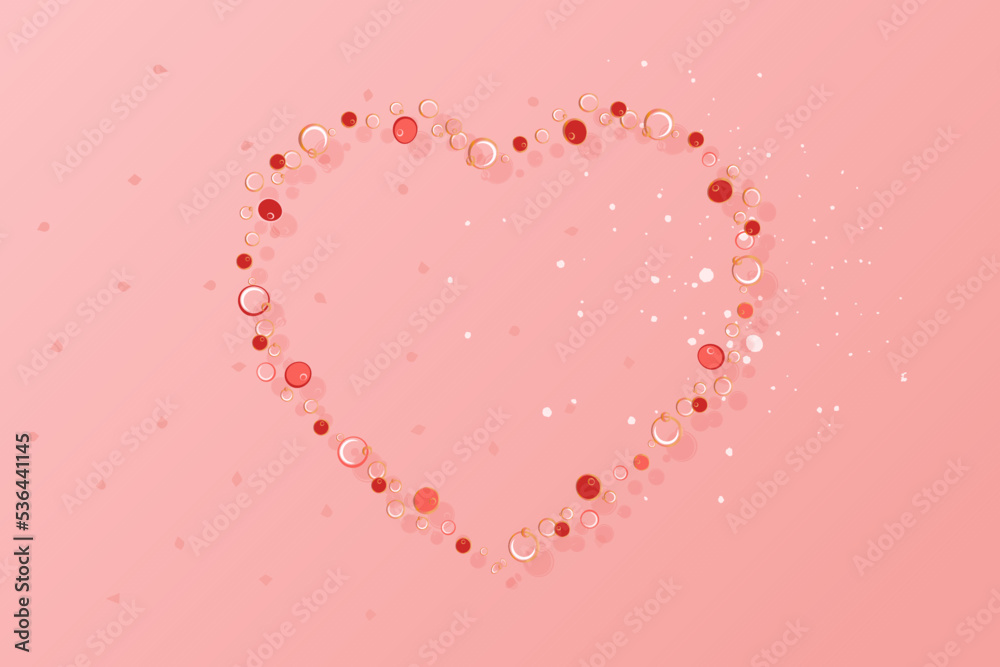 Valentine's day background with heart and berries.