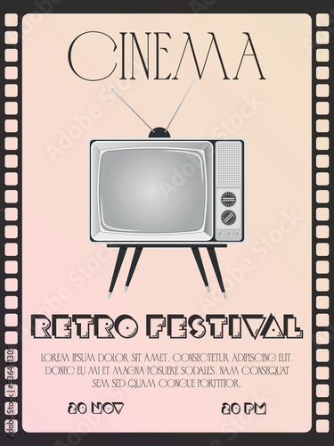 movie poster. retro festival poster. private film screening	
