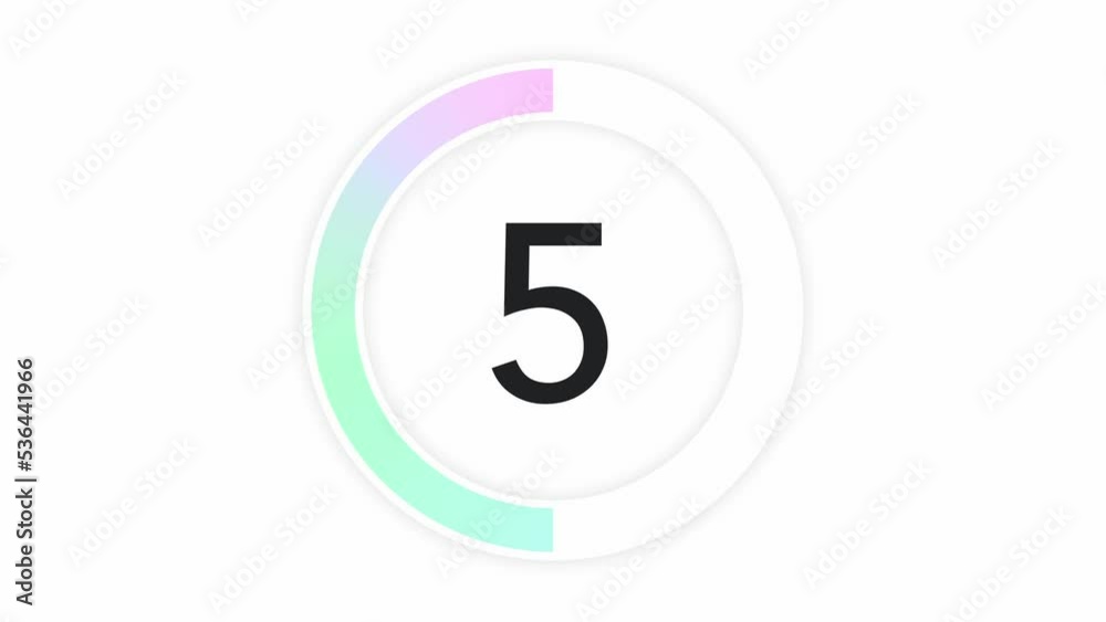 Stylish 10 seconds pastel gradient countdown timer. Animated circle shaped indicator on White background. Minimal and elegant design concept. Stylish 10 seconds pastel gradient countdown timer. Animated circle shaped indicator on White background. Minimal and elegant design concept.