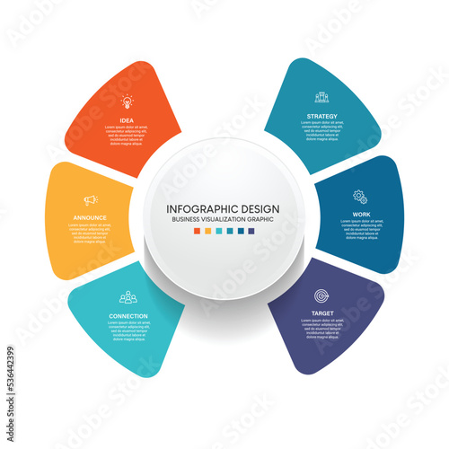 Steps business data visualization timeline process infographic template design with icons