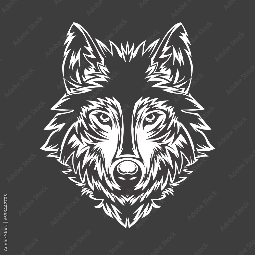 Obraz premium Vector illustration Head of a angry wolf