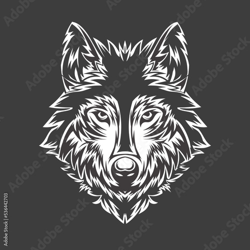 Vector illustration Head of a angry wolf