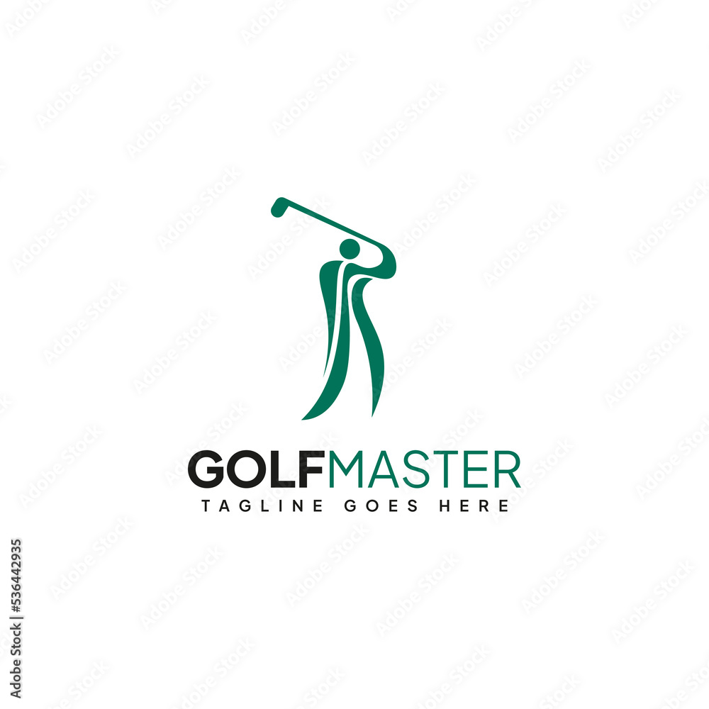 Abstract People Playing Golf Master Logo Vector