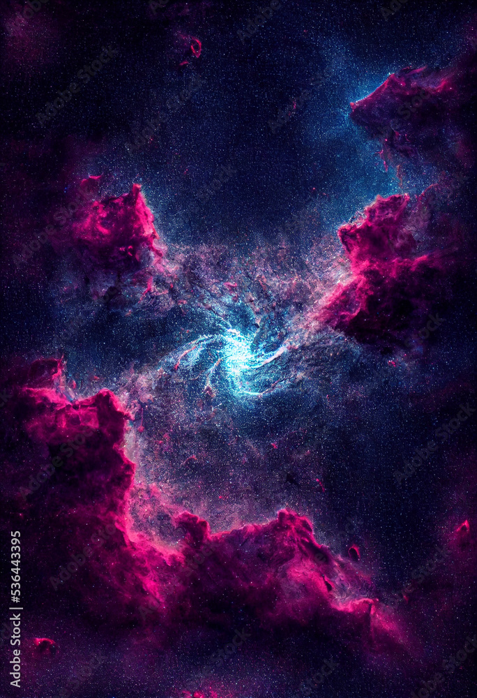 Deep space illustration of galaxy