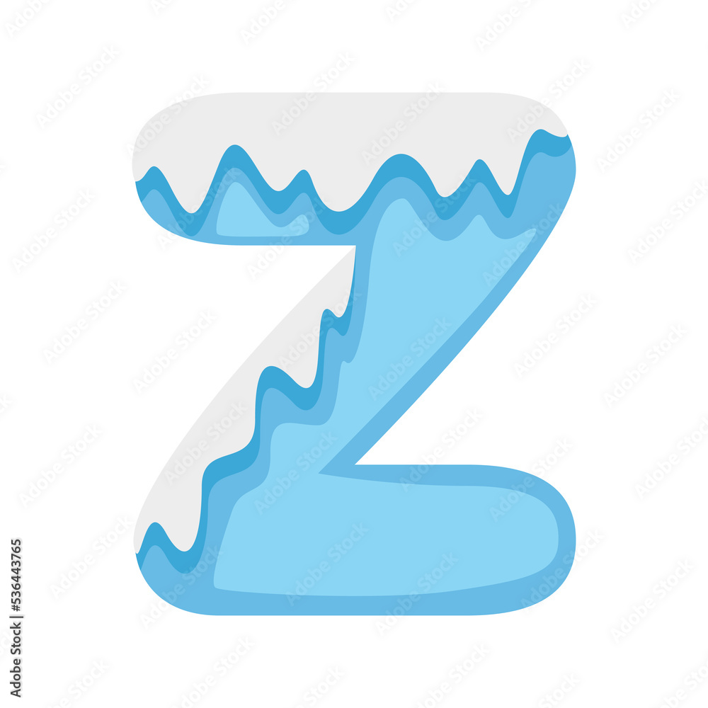 Letter Z Snow, vector illustration Letter Z Snow, vector illustration